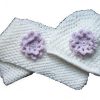 Beanie klotset met lila bloem. - Afbeelding 2