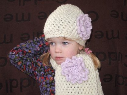 Creme Beanie klot & Sjaal