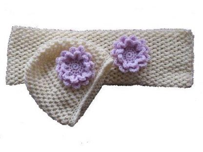 Creme Beanie klot & Sjaal - Afbeelding 2
