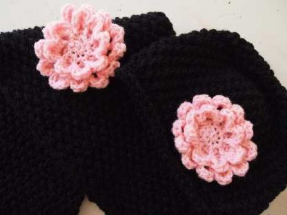 Zwarte beanie klotset. - Afbeelding 2