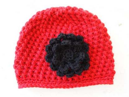 Rode beanie muts