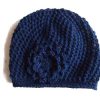 Donkerblauw beanie muts.