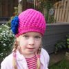 Beanie muts met bloem