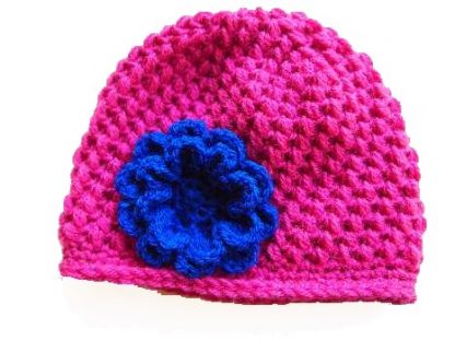 Beanie muts met bloem - Afbeelding 2