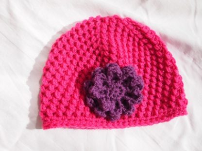 Fuchsia beanie muts. - Afbeelding 2