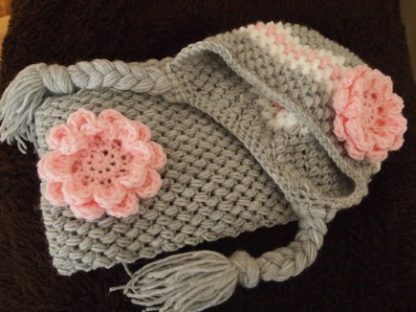Oorflap Beanieklotset / grote bloem - Afbeelding 2