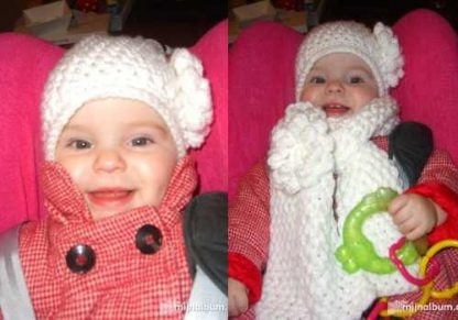 Gehaakte beanie muts met sjaal - Afbeelding 2