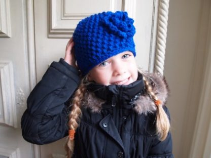 Beanieklot kobalt blauw.