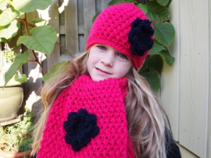 Beanieklotset / donkerblauwe bloem - Afbeelding 2