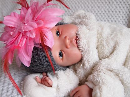 Baby beanieklot met grote bloem. - Afbeelding 4