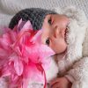 Baby beanieklot met grote bloem. - Afbeelding 2