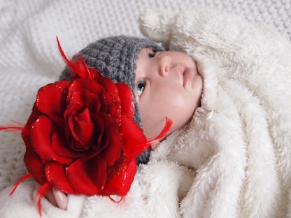 Baby beanie bloemklot.