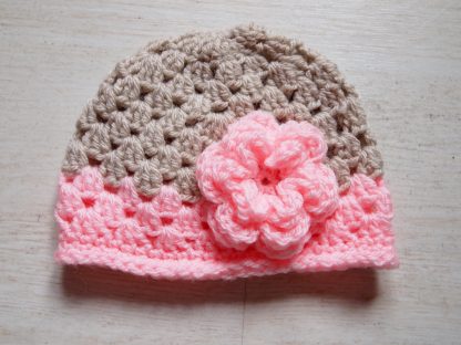 Baby muts met bloem - Afbeelding 2