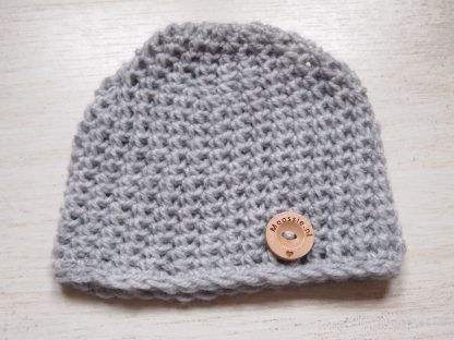 Muisgrijs baby mutsje - Afbeelding 2